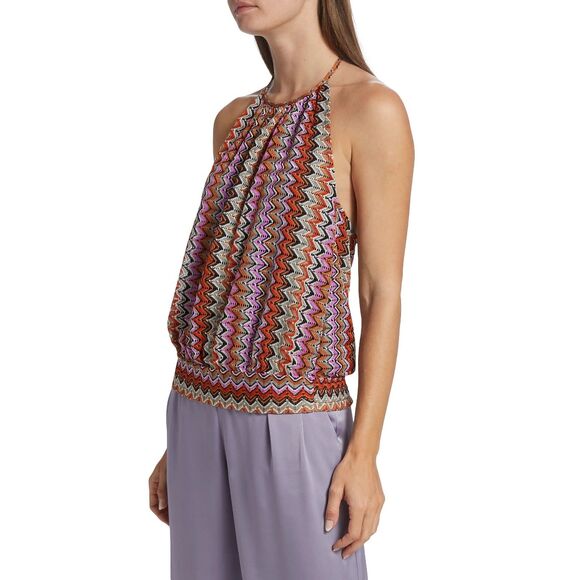 NWT Ramy Brook Adda Zig Zag Open Knit Halter Top in Soho Multi Size Medium - Picture 4 of 16